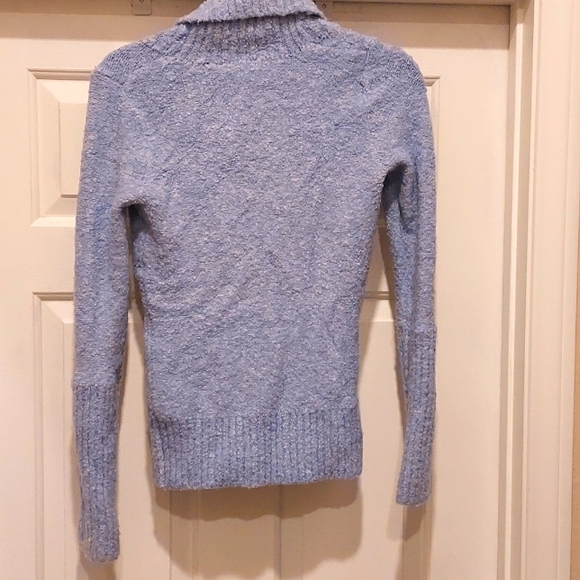 MODA INTERNATIONAL- Size Small (S) Cowl Neck Sweater. Color: Blue & White - Picture 2 of 6